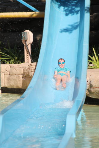 ArgeyDaughter on a waterslide at Atlantis The Palm Aquaventure WaterPark