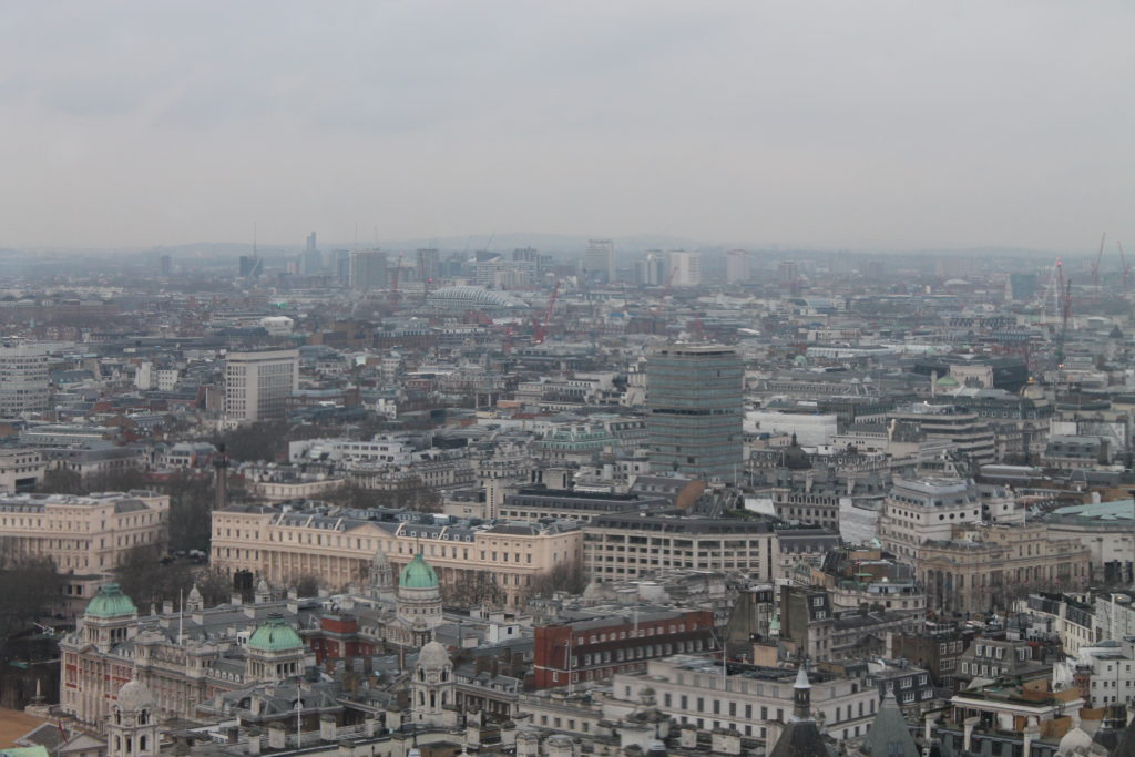 The incredible view of London city from the London Eye.