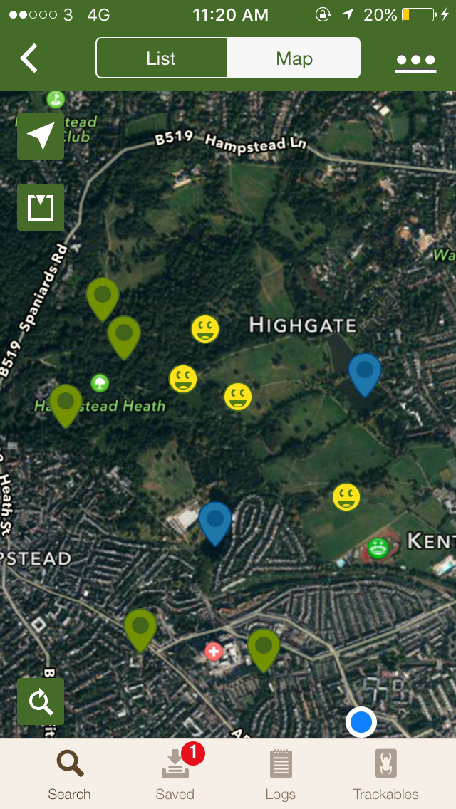 GeoCaching at Hampstead Heath