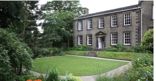 Brontë Parsonage Museum main building. The Georgian building, home of the Bronte family and where the Bronte sister's wrote their classics like Jane Eyre and Wuthering Heights.