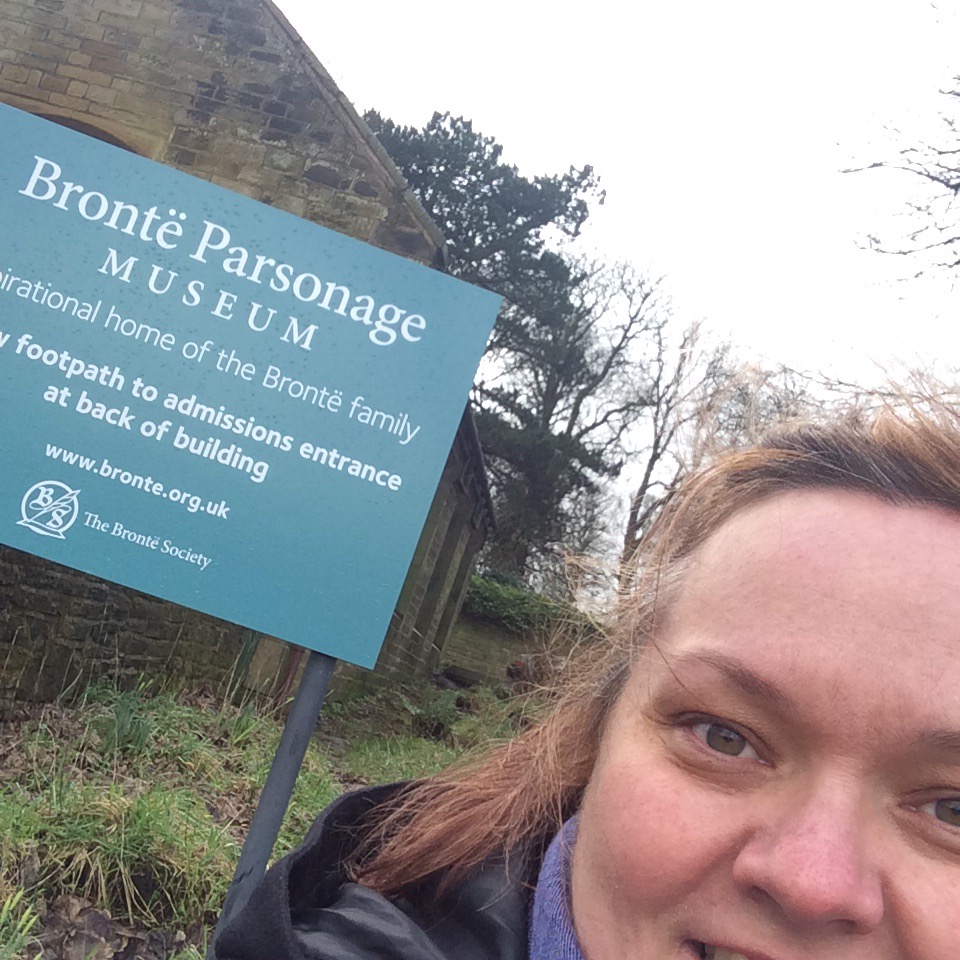 Me out the front of the Brontë Parsonage Museum - I couldn't wait for everybody to be ready! I had to take a photo!