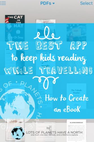 Do your kids want to pack every picture book they own in their suitcase? You could buy a kids reading app, and then buy all their favorite books on there OR you could learn how to create an ebook from their own picture book using a simple iPhone or iPad app! Learn how.