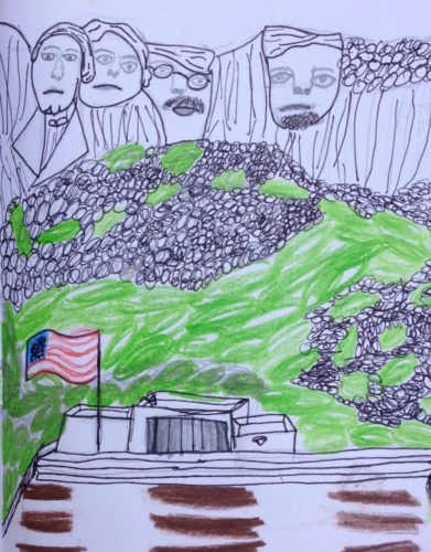 ArgeyDaughters drawing of Mount Rushmore - Mount Rushmore for Kids