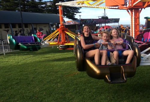 The ArgeyKids (and friend) have fun at the Victor Harbor Side Shows.