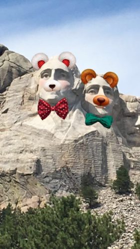 Snapchat works on Mount Rushmore