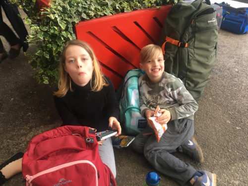 Family Weekend in London - waiting for the train at Penrith Station.