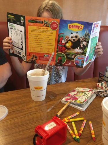 Eating at Denny's is perhaps not the best way to continue the failsafe diet while travelling, at least, not off the kids menu. And remember, ask for no cheese.