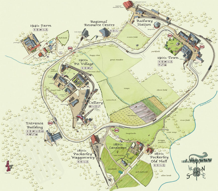 Map of Beamish Museum in North England